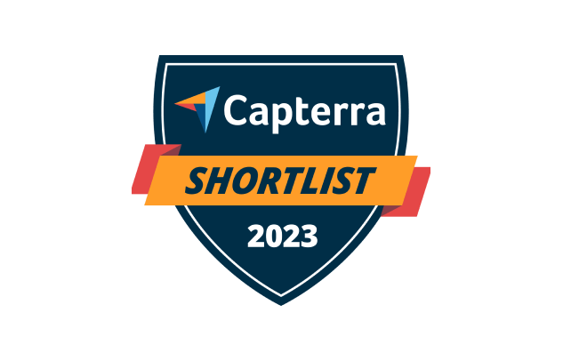 Capterra 2023 Shortlist Badge.