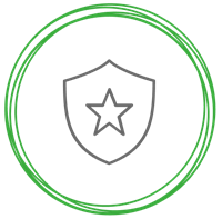 Graphic icon highlighting GoToMyPC's security features for a secure and safe experience.